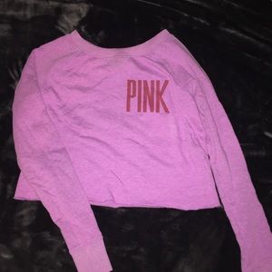Pink Victoria’s Secret cropped sweatshirt